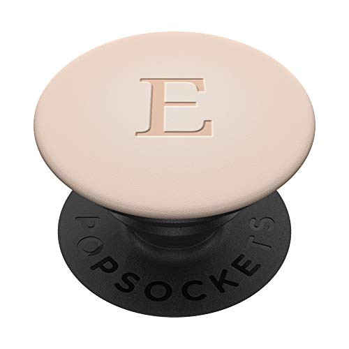 Monogram Initial Letter E Pastel Light Beige Tan Ombre Color PopSockets Grip and Stand for Phones and Tablets