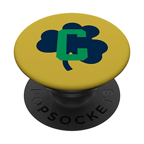 Navy Shamrock with Green Letter C Initial PopSockets PopGrip Swappable Grip for Phones  and  Tablets