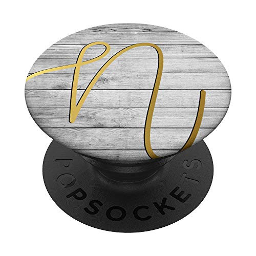 Golden Letter N On Vintage Gray Look PopSockets PopGrip Swappable Grip for Phones and Tablets Golden Letter N On Vintage Gray Look PopSockets PopGrip Swappable Grip for Phones and Tablets