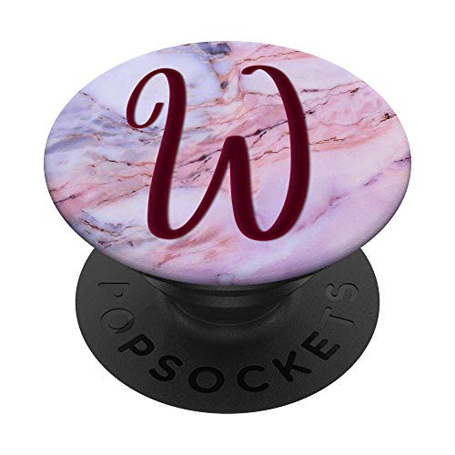 Red Wine Pattern Initial Letter W On Pink Grey Blue PopSockets PopGrip Swappable Grip for Phones  and  Tablets