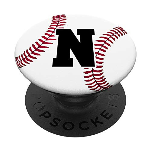 Baseball Letter N Monogram Team Name Player Cool Coach Gift PopSockets Grip and Stand for Phones and Tablets