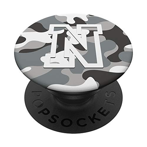 Letter N Initial Army Camouflage Pattern Design Monogram PopSockets Grip and Stand for Phones and Tablets