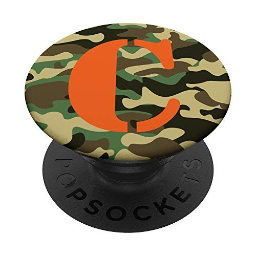 Camo Monogram C Initial Name Monogrammed Camouflage Hunting PopSockets Grip and Stand for Phones and Tablets