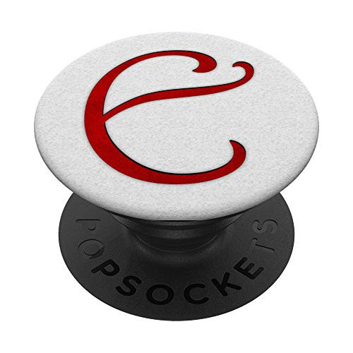 Red Initial Letter E Monogram On White PopSockets Grip and Stand for Phones and Tablets