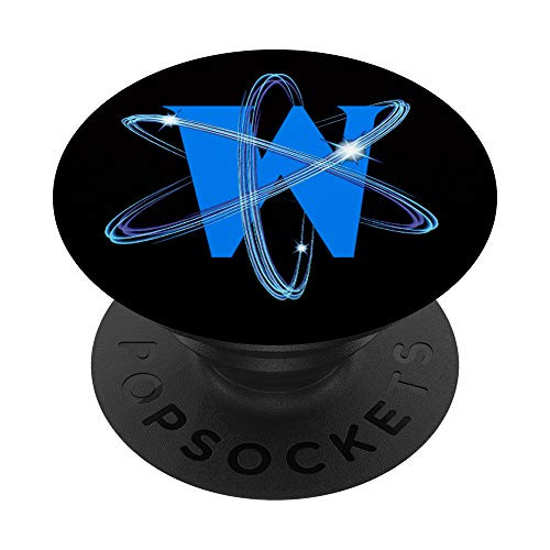 Science Atom Monogram Initial Letter Alphabet W PopSockets Grip and Stand for Phones and Tablets
