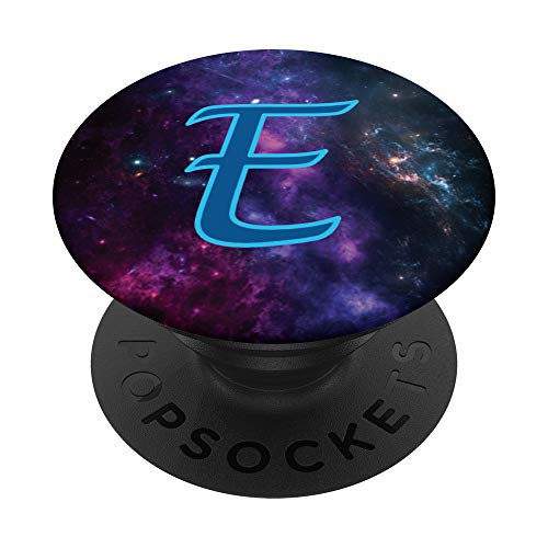 Letter E - galaxy nebula space universe cosmos stars sphere PopSockets PopGrip Swappable Grip for Phones  and  Tablets