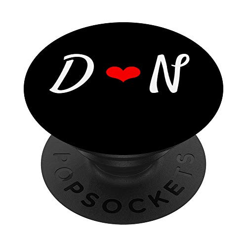 Matching Initial D  and  N Letter Alphabet Monogram PopSockets Grip and Stand for Phones and Tablets