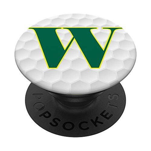 Golf Ball Pattern with Monogram Letter W PopSockets PopGrip Swappable Grip for Phones  and  Tablets