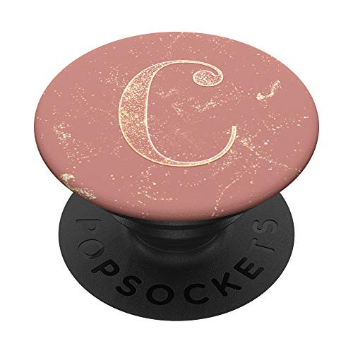 Elegant C Pink Initial Monogram Capital Letter Art PopSockets Grip and Stand for Phones and Tablets