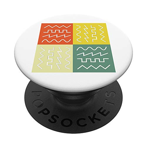 Retro Synthesizer Waveform - Vintage Electronic Music PopSockets PopGrip Swappable Grip for Phones  and  Tablets