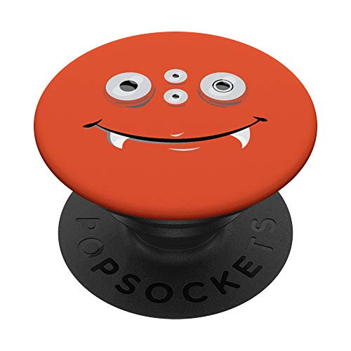 Cute and Spooky Halloween Monster Face w Teeth  Orange PopSockets Grip and Stand for Phones and Tablets