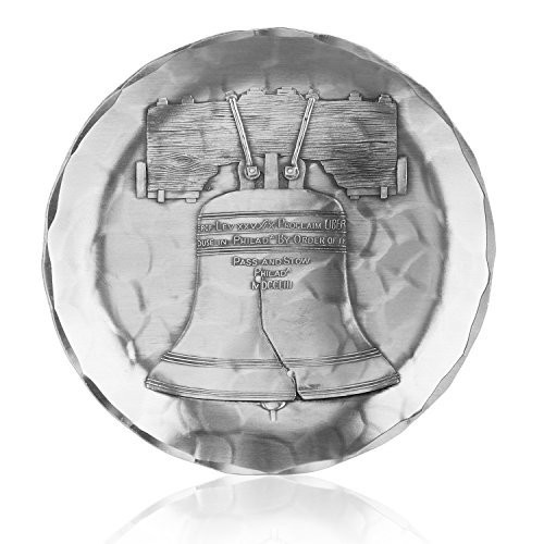 Wendell August Philadelphia Cityscape Liberty Bell Coaster, Silver, Hand-hammered Aluminum, Keeps Tabletops Safe, 4.5 Inch Round Coaster Wendell August Philadelphia Cityscape Liberty Bell Coaster, Silver, Hand-hammered Aluminum, Keeps Tabletops Safe, 4.5 Inch Round Coaster