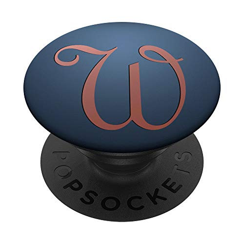 Rose Pink Letter W Monogram On Navy Blue PopSockets PopGrip Swappable Grip for Phones and Tablets Rose Pink Letter W Monogram On Navy Blue PopSockets PopGrip Swappable Grip for Phones and Tablets