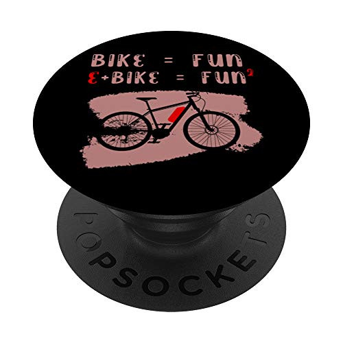 Fun E-Bike Ebike Electric Bicycle Cyclist Bike Cycling Gift PopSockets PopGrip Swappable Grip for Phones  and  Tablets