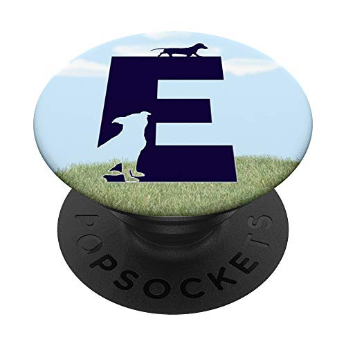 Initial E Monogram Alphabet Letter E Personalized Dog Lover PopSockets Grip and Stand for Phones and Tablets