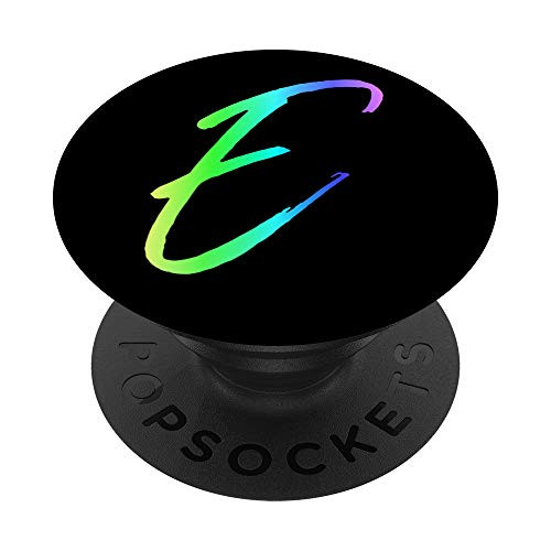 Rainbow Letter E Phone Case Colorful Gradient Cute Initial E PopSockets PopGrip Swappable Grip for Phones  and  Tablets
