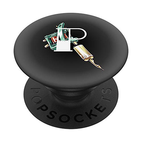 Traditional Tattoo Artist Letter P PopSockets PopGrip Swappable Grip for Phones  and  Tablets