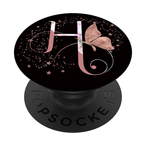 Letter H Initial Rose Blush Butterfly Stars Monogram PopSockets PopGrip Swappable Grip for Phones and Tablets Letter H Initial Rose Blush Butterfly Stars Monogram PopSockets PopGrip Swappable Grip for Phones and Tablets