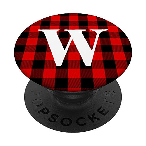 Buffalo Plaid Personalized Monogram Initial Letter inchWinch PopSockets PopGrip Swappable Grip for Phones  and  Tablets
