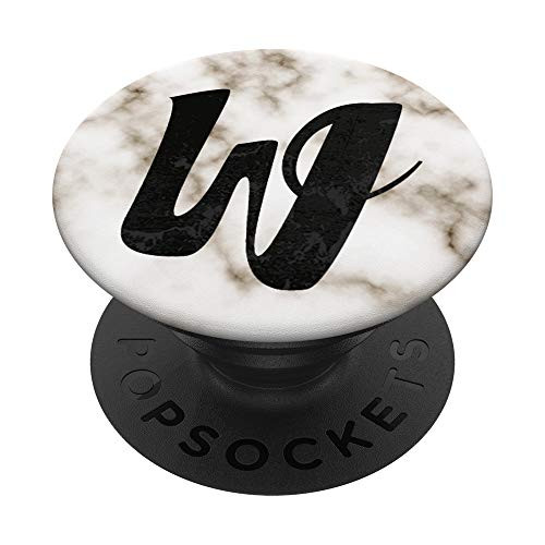 Monogram Letter W Initial Personalized PopSockets Grip and Stand for Phones and Tablets