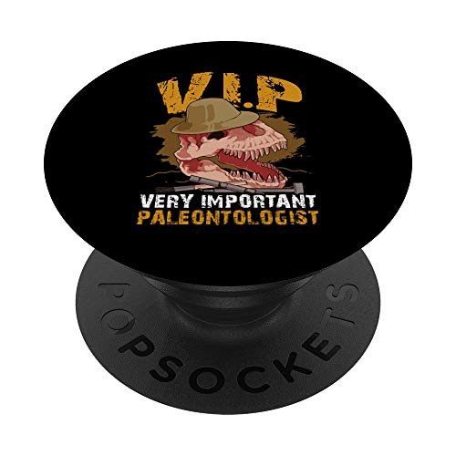Funny V.I.P Very Important Paleontologist Dinosaur Pun PopSockets PopGrip Swappable Grip for Phones  and  Tablets