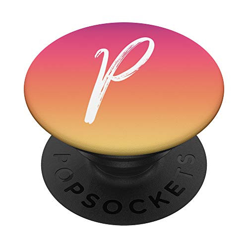 Pink Ombre Gradient Letter P Initial Monogram P PopSockets Grip and Stand for Phones and Tablets