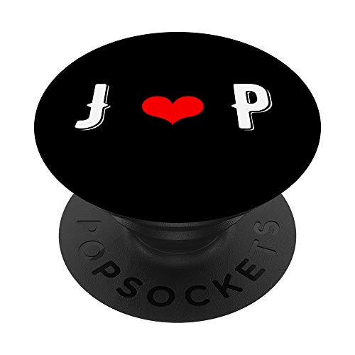 J  and  P Heart Love Initial Letter Alphabet Monogram PopSockets Grip and Stand for Phones and Tablets