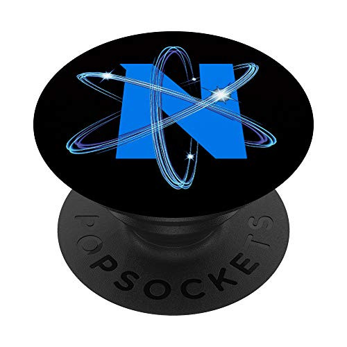 Science Atom Monogram Initial Letter Alphabet N PopSockets Grip and Stand for Phones and Tablets