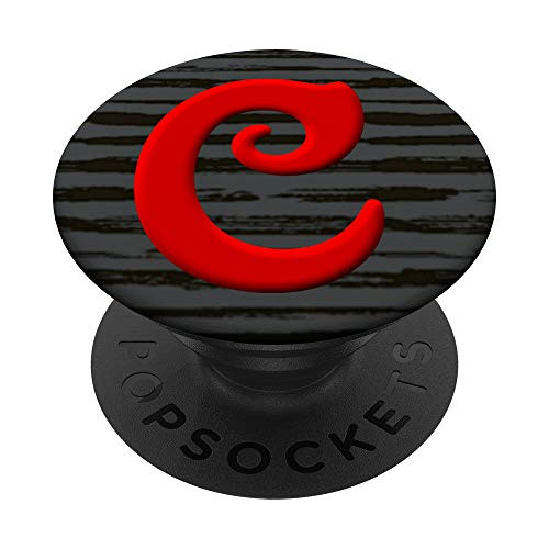 Red Initial C Monogram Alphabet Letter C Personalized Gift PopSockets Grip and Stand for Phones and Tablets