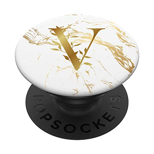 Personalized Girly Name Capital V Alphabet Initial Letter PopSockets PopGrip Swappable Grip for Phones  and  Tablets
