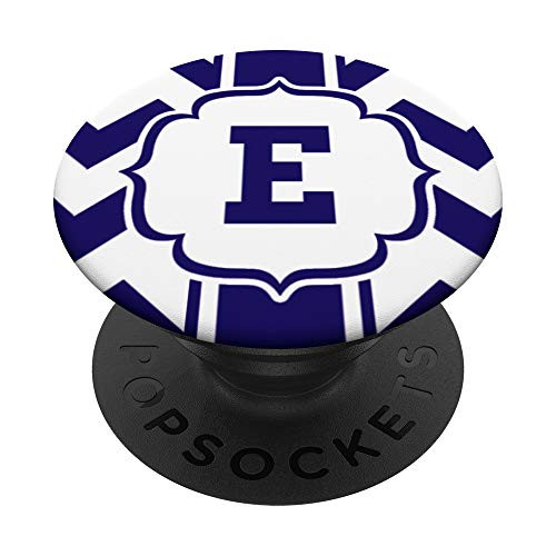 Blue Monogrammed Letter E Initial Monogram PopSockets Grip and Stand for Phones and Tablets