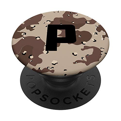 Desert Camo with Letter P Initial PopSockets PopGrip Swappable Grip for Phones and Tablets Desert Camo with Letter P Initial PopSockets PopGrip Swappable Grip for Phones and Tablets