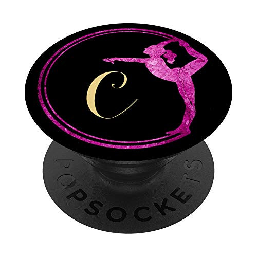 Letter C Initial - Gymnastics Monogram C PopSockets PopGrip Swappable Grip for Phones  and  Tablets
