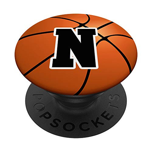 Basketball Letter N Name Initial Monogram Bball Player Zx PopSockets Grip and Stand for Phones and Tablets