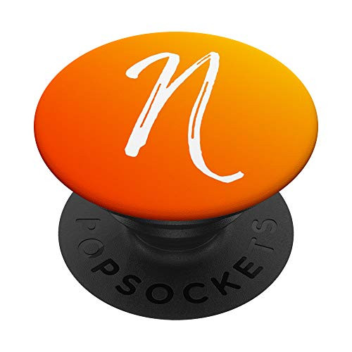 Orange Sunset Initial N Phone Case Yellow Sunrise Letter N PopSockets Grip and Stand for Phones and Tablets