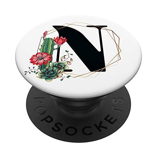 Succulent Monogram Letter N with Floral Cactus PopSockets PopGrip Swappable Grip for Phones and Tablets Succulent Monogram Letter N with Floral Cactus PopSockets PopGrip Swappable Grip for Phones and Tablets