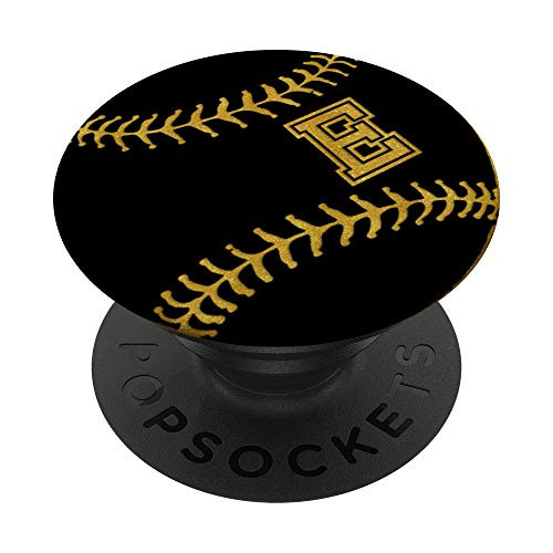 Baseball Softball Initial E Name Letter Ball Monogram Gift PopSockets PopGrip Swappable Grip for Phones  and  Tablets