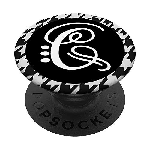 Name Monogram Initial C Victorian Houndstooth PopSockets Grip and Stand for Phones and Tablets