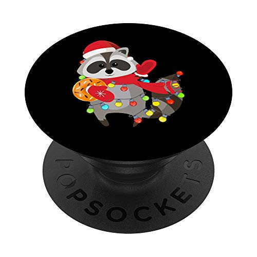 Funny Favorite Animal Trash Panda Raccoon n Christmas Lights PopSockets Grip and Stand for Phones and Tablets