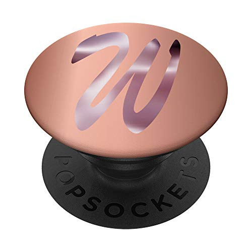 Initial Letter W Name Monogram Dusty Rose Phone Gift PopSockets Grip and Stand for Phones and Tablets
