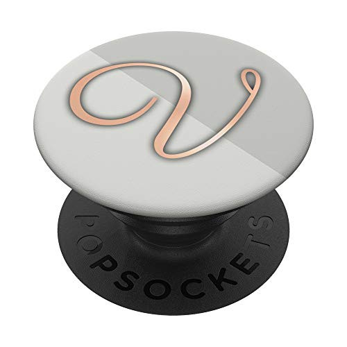 Phone Grip Letter V Golden Pink On Silver Grey Design PopSockets Grip and Stand for Phones and Tablets Phone Grip Letter V Golden Pink On Silver Grey Design PopSockets Grip and Stand for Phones and Tablets