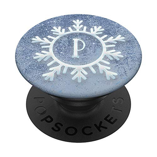 Winter Ice Blue Snowflake Letter P Monogram Initial PopSockets PopGrip Swappable Grip for Phones and Tablets Winter Ice Blue Snowflake Letter P Monogram Initial PopSockets PopGrip Swappable Grip for Phones and Tablets