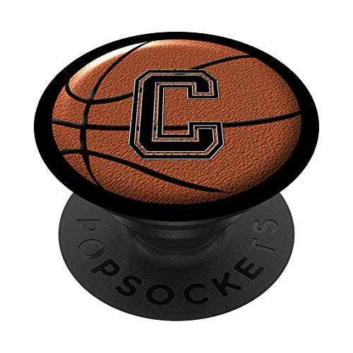 Basketball Initial Letter C Monogram Fan Player Coach Gifts PopSockets Grip and Stand for Phones and Tablets