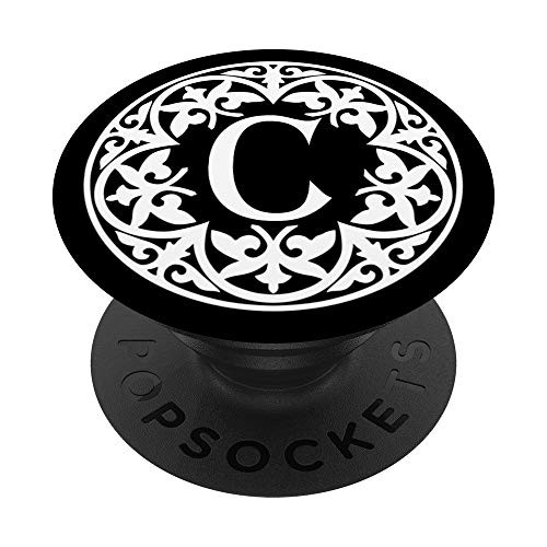 Letter C Alphabet Initial Monogram PopSockets Grip and Stand for Phones and Tablets