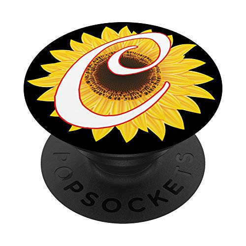Initial Letter C monogram Floral PopSockets Grip and Stand for Phones and Tablets