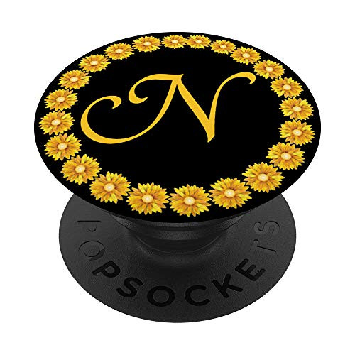 Letter N Initial Monogram Phone Grip PopSockets Grip and Stand for Phones and Tablets