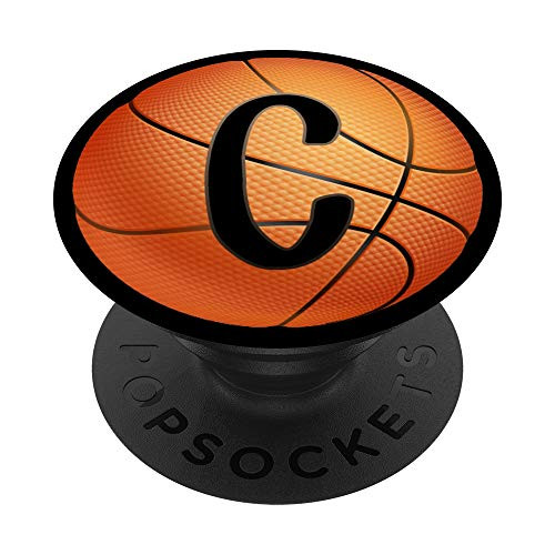 Letter C Initial Sports Ball Basketball Phone Grip PopSockets Grip and Stand for Phones and Tablets