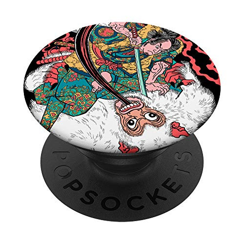 Samurai Killing Oni Ogre Yeti ukiyo-e Japanese Kuniyoshi PopSockets Grip and Stand for Phones and Tablets