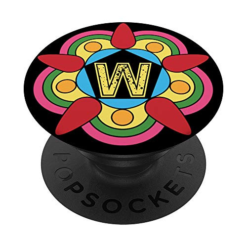 Initial Letter W monogram Mandala PopSockets Grip and Stand for Phones and Tablets