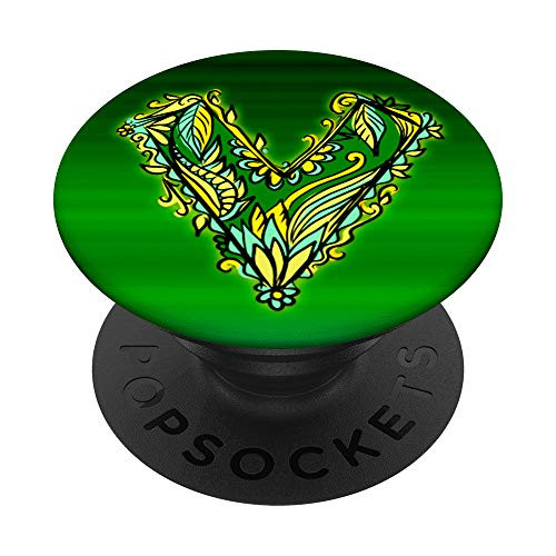 V for Vegan vegetarian plant animal welfare PopSockets Grip and Stand for Phones and Tablets V for Vegan vegetarian plant animal welfare PopSockets Grip and Stand for Phones and Tablets
